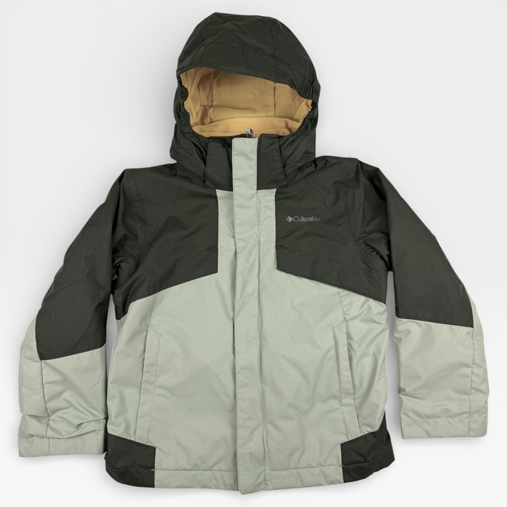 COLUMBIA Bugaboo III Fleece Interchange Jacket Kids Youth XS Green Orange Hooded - Picture 3 of 13
